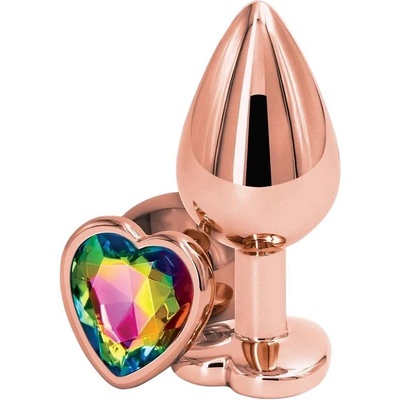 Анальная пробка с бриллиантом Rose Gold Heart,