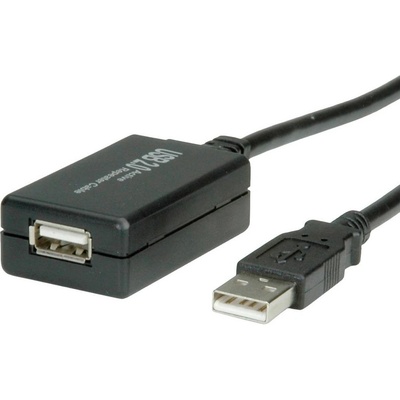Value 12.99.1110 USB 2.0, aktivní prodlužovací, 12m, černý