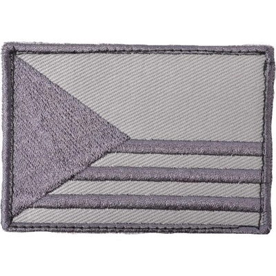 Nášivka VLAJKA ČR PRUHY 7,5 x 5,5cm velcro ŠEDÁ