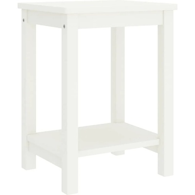 vidaXL Нощно шкафче, бяло, 35x30x47 см, бор масив (322210)