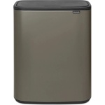 Brabantia Кош за боклук Brabantia Bo Touch 1001271, 2x30 л, Плавно и безшумно отваряне, Голям отвор, Тъмносив (1001271)