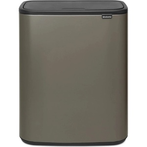 Brabantia Кош за боклук Brabantia Bo Touch 1001271, 2x30 л, Плавно и безшумно отваряне, Голям отвор, Тъмносив (1001271)