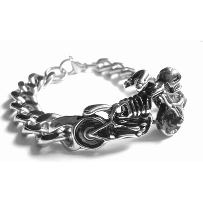 Steel Jewelry náramek kostra na motorce z chirurgické oceli NR140112
