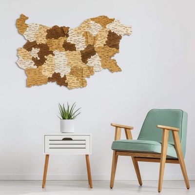 Bulharsko dřevěná mapa 70 x 46 cm