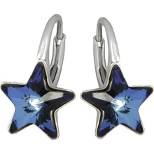 Swarovski Elements star Dětské stříbrné visací modré hvězdičky 31227.5 Bermuda Blue modrá mořská duhová