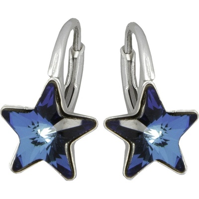 Swarovski Elements star Dětské stříbrné visací modré hvězdičky 31227.5 Bermuda Blue modrá mořská duhová