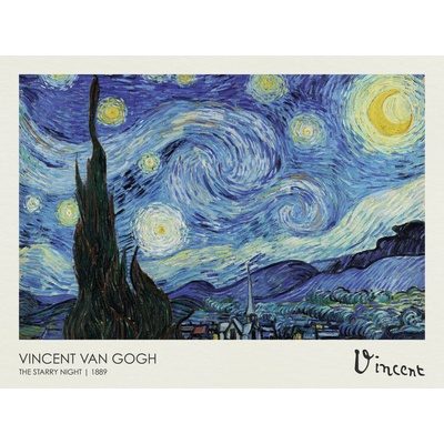 Plagát, Obraz - The Starry night (1889), Vincent van Gogh, 40 × 30 cm