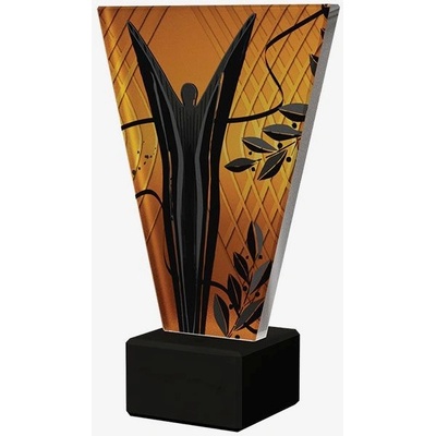 Designová skleněná trofej Anděl Výška: 17,5 cm Průměr: 1 cm