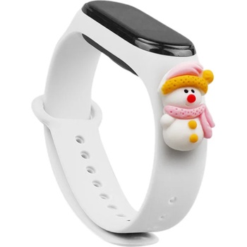 HQWear Резервна силиконова каишка Strap Xmas за Xiaomi Mi Band 4/Mi Band 3, Бял-Снежен човек2 (KXG0022245)