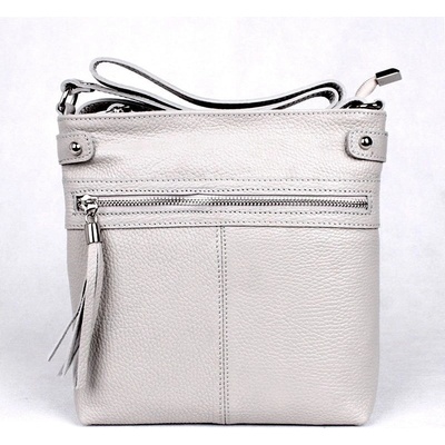 Vera Pelle malá kožená crossbody kabelka no. 60 šedá