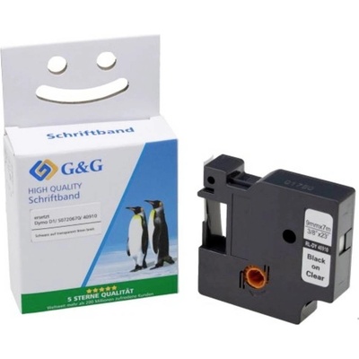 G&G 5D40910-TD páska do štítkovača Farba pásky: priehľadná Farba písma: čierna 9 mm 7 m