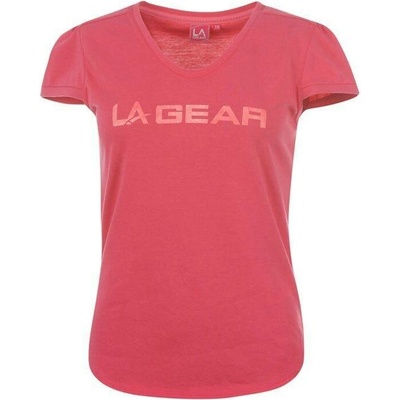 LA Gear LL V Neck Tee Raspberry Pink