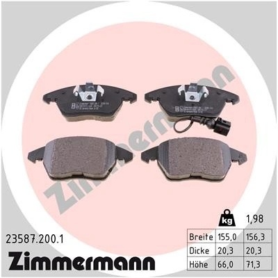 ZIMMERMANN Sada brzdových platničiek kotúčovej brzdy 235872001