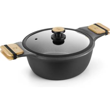 BRA Индукционна тенджера BRA MARKET с незалепващо покритие и капак - Ø28 х h12 см (BRA 790328)