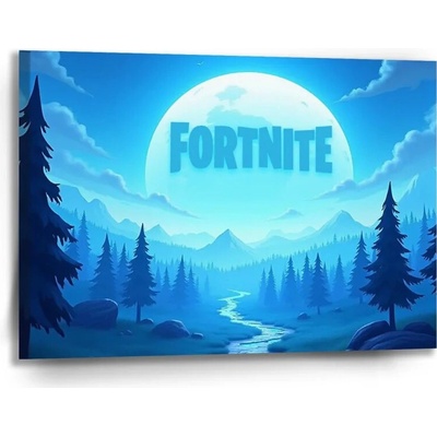 Sablio Obraz FORTNITE Modré údolie s mesiacom - 90x60 cm