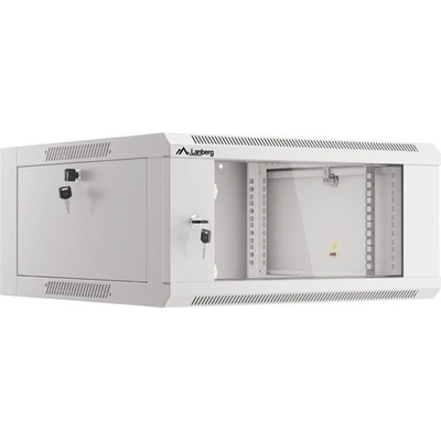 Lanberg Комуникационен шкаф, Lanberg rack cabinet 19" wall-mounted 4U 600 fast assembly (flat pack) grey (WFFA-5604-10S)