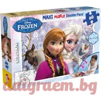 Lisciani Пъзел lisciani 46881 - 60 части - Замръзналото кралство, двулицев пъзел (li46881)