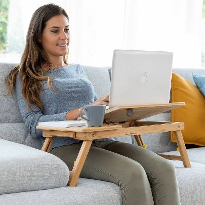Prenosný skladací bambusový stolík Lapwood InnovaGoods