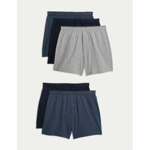 Marks & Spencer Памучни боксерки от трико с технология Cool & Fresh, 5 бр. Marks & Spencer тъмносини Marks & Spencer | Sin | МЪЖЕ | S