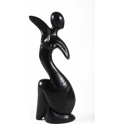 Dřevěná soška Žena 50 cm černá