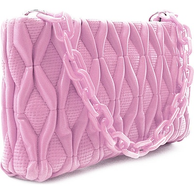 Svetloružová netradičná prešívaná crossbody dámska kabelka Azzini
