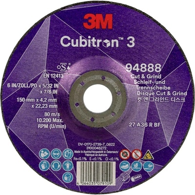 3M Cubitron Ohrubovací kotúč 150 x 22.23 mm 94888 10 ks