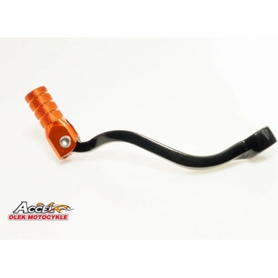 ACCEL páka řazení KTM SX/EXC 125/200/250/300 98-15, SXF250 13-15, SXF350 11-15, SXF450 07-12, EXC200 01-16 hliníková barva černá, koncovka oranžová