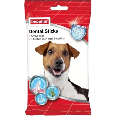 Beaphar Dental Sticks Small -Лакомство за кучета, дентални пръчки за свеж дъх и чисти зъби със спирулина и зелен чай