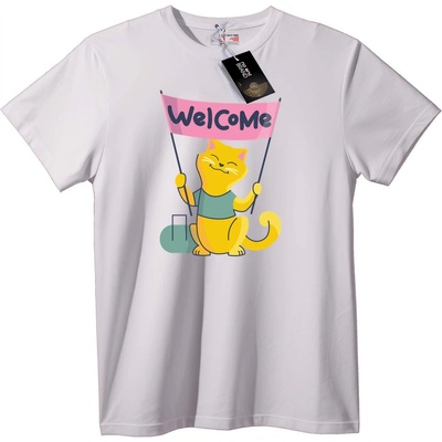 NOONEBRAND Тениска Добре дошъл котарак - S, Black