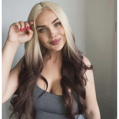 Blond parochňa so sieťkou a hnedými končekmi