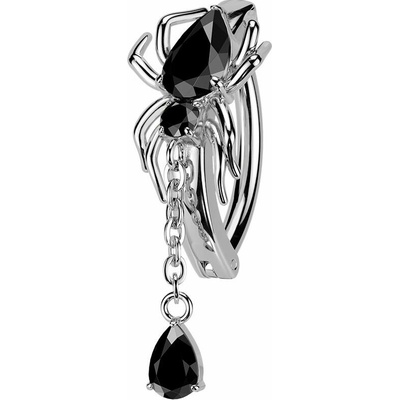 Šperky4U Piercing do pupíku pavouk, černé zirkony WP0111-K
