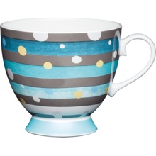 Kitchen Craft Porcelánový hrníček Spot Stripe Modrá 400 ml