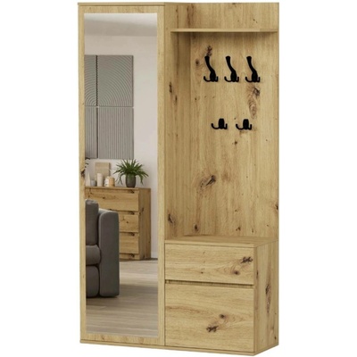 Framire Skříň do předsíně V5 se zrcadlem a sedátkem Artisan 100 cm
