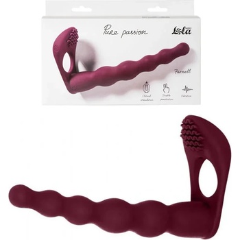 Вибриращ стимулатор за двойно проникване, 17см. - Pure Passion Farnell Red (1203-02LOLA)