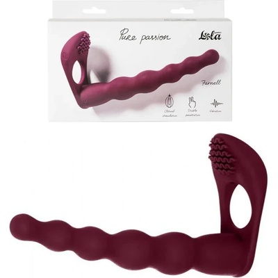 Вибриращ стимулатор за двойно проникване, 17см. - Pure Passion Farnell Red (1203-02LOLA)