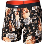 Saxx Мъжко синтетично термобельо Saxx Multi-Sport Mesh Boxer Brief Fly Synthetic base layer - Gold Skull / Black (014-2278-0812)