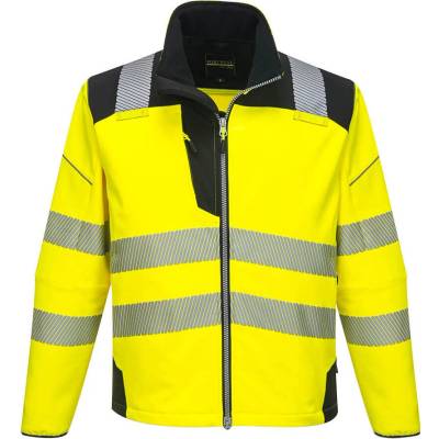 Portwest T402 HI VIS Softshellová bunda PW3 Fluorescenčno žltá Čierna