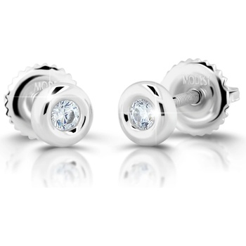Modesi Minimalistické strieborné náušnice s kubickými zirkónmi M00924