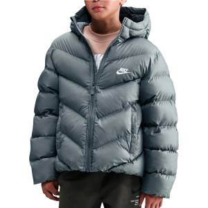 Nike Детско синтетично яке Nike Kid's NSW Therma Fit All Day Puffer Synthetic jacket - Smoke Grey / White (703-7970-0413)