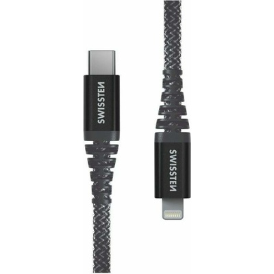 Swissten 71544010 KEVLAR USB-C / LIGHTNING, 1,5m, černý
