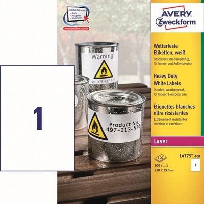 Avery Zweckform 100 listů, A4, bílé L4775-100