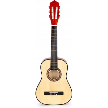 Eco Toys drevená gitara s geometrickými tvarmi biela