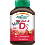 Jamieson Vitamín D3 pre deti jahoda na cmúľanie 100 tabliet