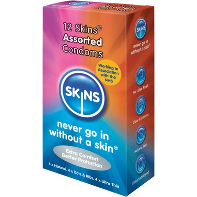 Skins Презервативи различни видове skins 12 броя