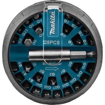 Makita Комплект накрайници / битове с магнитен държач, 28 части, PH/PZ/SB/TX/SW, Makita B-28911 (B-28911)