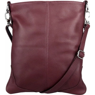 Vera Pelle Střední/velká kožená crossbody kabelka no. 5509 vínová NEW