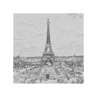 Dimex L-304 vliesová fototapeta paríž,maľba,čierna rozmery 220 x 220 cm