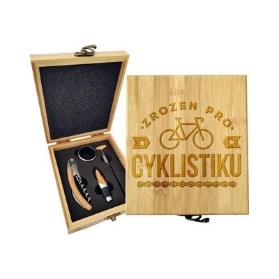 Sablio Dárková sada na víno Zrozen pro cyklistiku: 147×168×49 mm