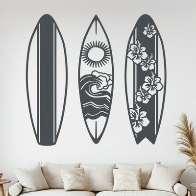 dřevo života Dřevěný obraz SURF ALOHA Zvolte barvu dekoru: Antracitová, Rozměry (cm): 100x95