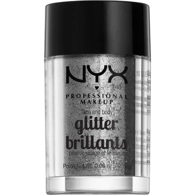 NYX Professional Makeup Glitter Goals třpytky na obličej i tělo 10 Silver 2,5 g